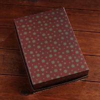 Новый год. Коробка сборная крышка-дно без окна, "Шишки", 21 х 15 х 5,7 см