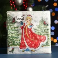 Салфетки новогодние бумажные Desna Design &laquo;Снегурочка&raquo;, 1 слой, 24x24 см, 40 шт