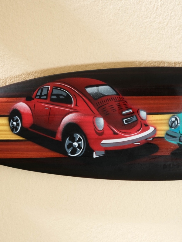 Панно "Доска для сёрфа "Два жука" дерево 40х11 см