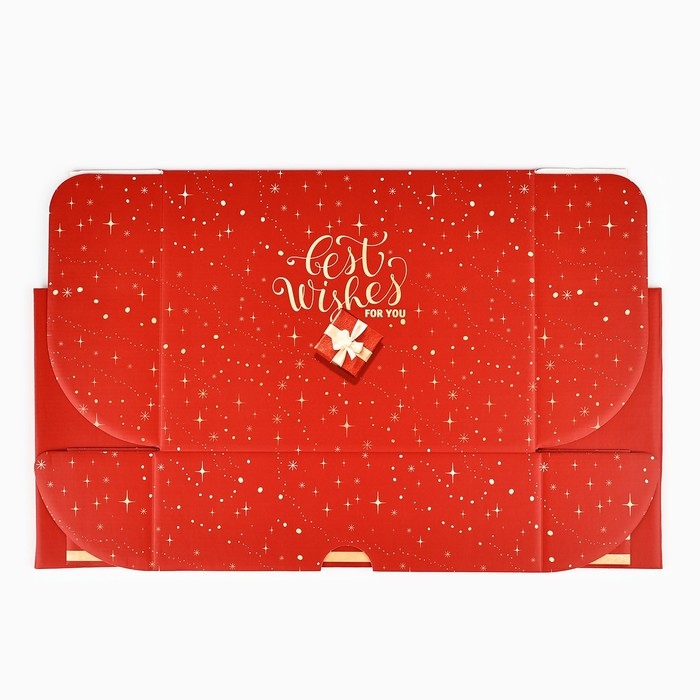 Коробка подарочная новогодняя складная &laquo;С наилучшими пожеланиями&raquo;, 30.7 х 22 х 9.5 см, Новый год