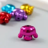 Бусина для творчества пластик "Зайчик глянцевый металлик" МИКС 2,1х1,6х1,3 см