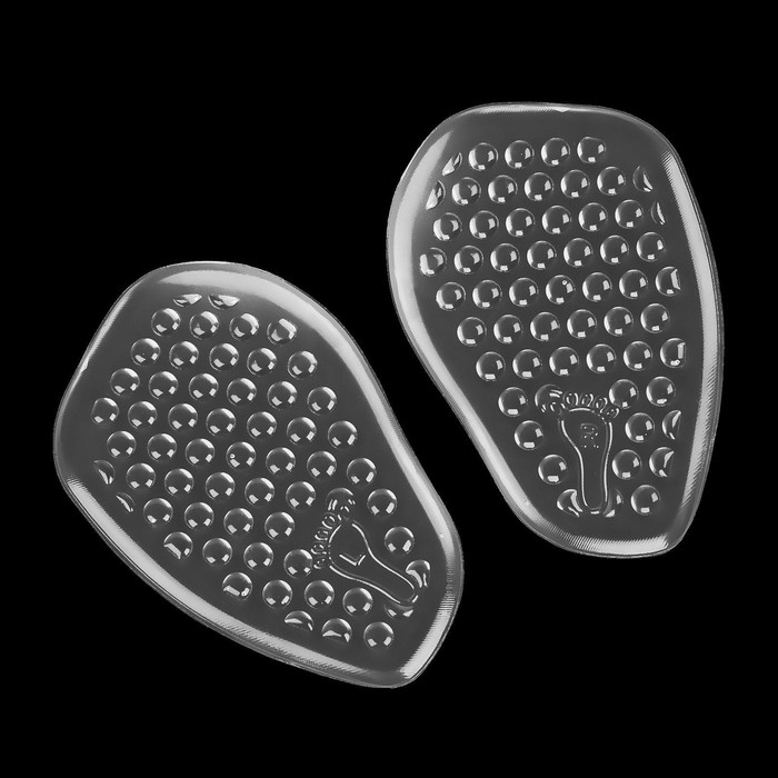 Полустельки для обуви, с протектором, силиконовые, 9,5 &times; 6,3 см, пара, цвет прозрачный