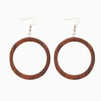 Серьги " Круг" дерево соно