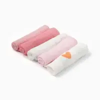 Набор платочков Крошка Я Сolored hearts (вид 1) 20*20 см-5 шт, муслин, 100 % хлопок