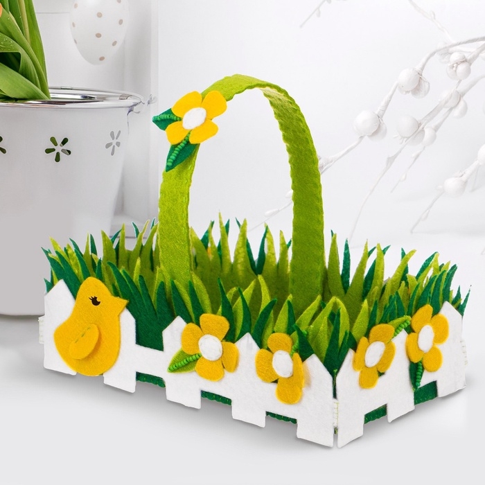 Набор для создания пасхальной корзинки из фетра &laquo;Лужайка&raquo;