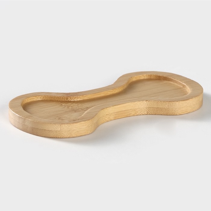 Салфетница керамическая на бамбуковой подставке BellaTenero, 14&times;7&times;10 см, цвет белый