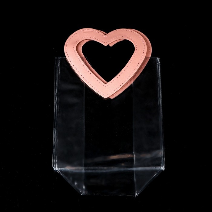 Пакет подарочный из ПВХ Розовый 20Х18Х10 см