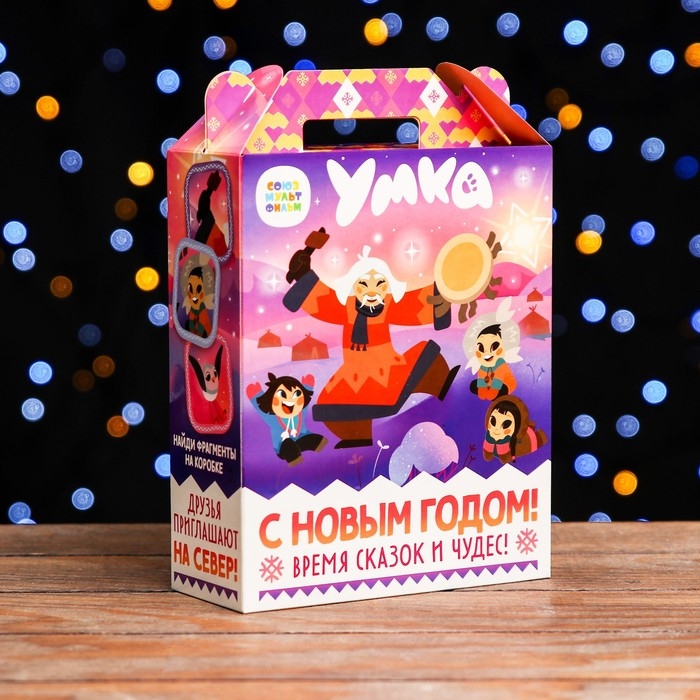 Новый год. Коробка подарочная складная "Умка" 17 х 7 х 25 см.