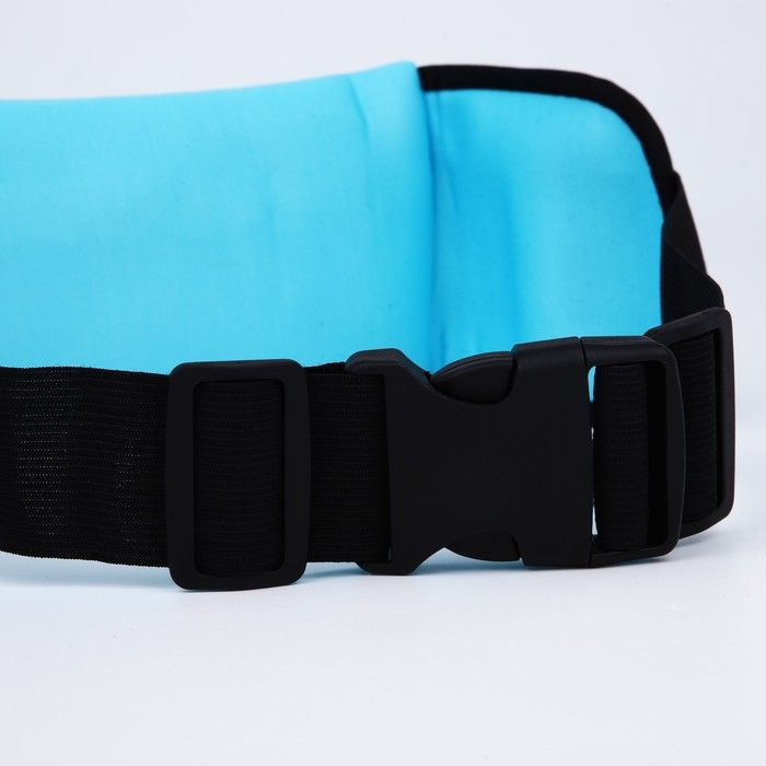 Сумка для бега поясная, на молнии, цвет голубой