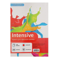 Бумага цветная А4, 100 листов Calligrata Интенсив, красная, 80 г/м&sup2;