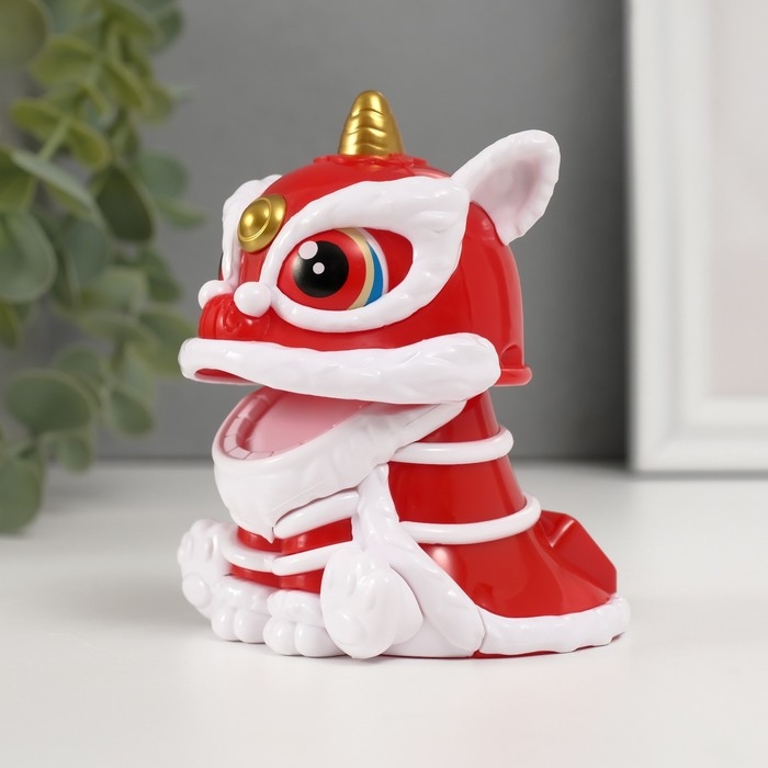 Маятник пластик "Китайский лев" красно-белый 8,5х7,3х8,5 см