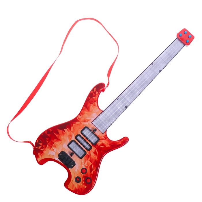 Музыкальная гитара &laquo;Рок звезда&raquo;, звук, свет, цвет красный