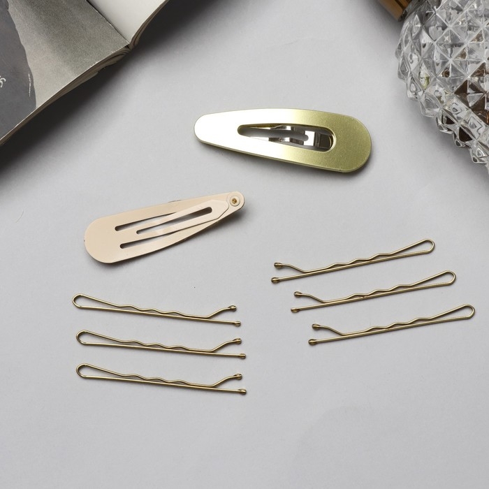 Невидимка для волос &laquo;Адель&raquo; (набор 10 шт) 5 см, золото