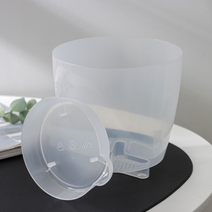 Горшок для цветов с поддоном &laquo;Адель&raquo;, 1,5 л, пластиковый, цвет прозрачный