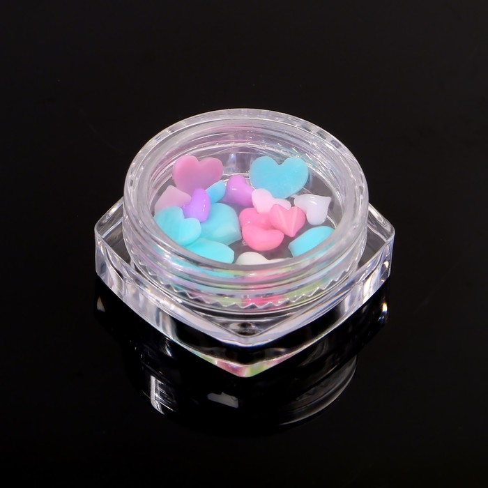 Фигурки для дизайна ногтей &laquo;Сердца&raquo;, объёмные, цвет разноцветный