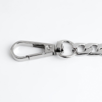 Цепочка для сумки, с карабинами, железная, 12,5 &times; 7,5 мм, 60 см, цвет серебряный