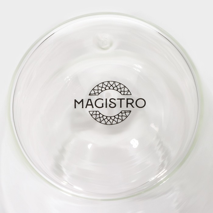 Стакан стеклянный с двойными стенками Magistro &laquo;Поль. Дуо&raquo;, 350 мл, 7,3&times;15 см