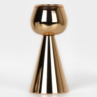 Подсвечник металл на 1 свечу &laquo;Гиацинт&raquo;, цвет золото 8 х 8 х 19 см