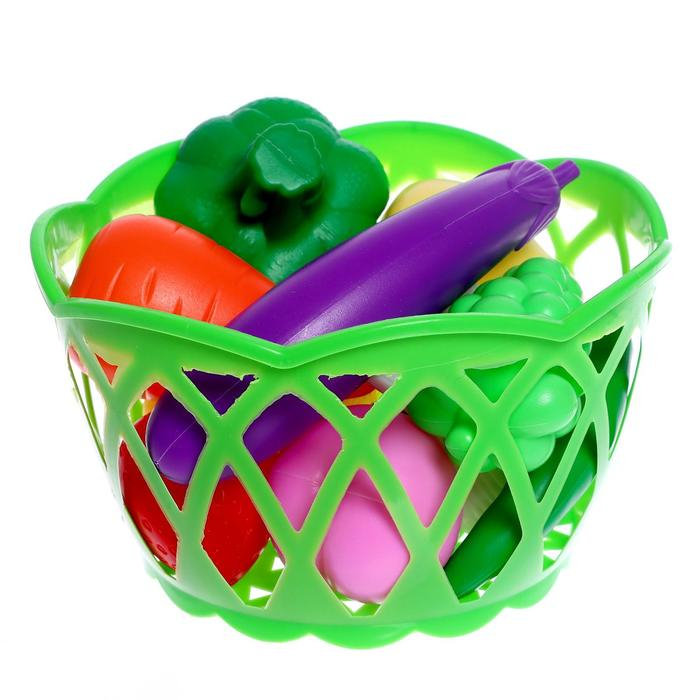 Набор продуктов &laquo;Фрукты и овощи в корзине&raquo;, 11 предметов, МИКС