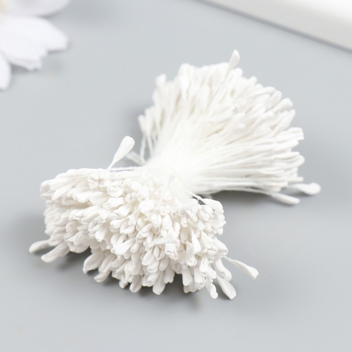 Тычинки для цветов "Белый" набор 360 шт длина 6 см