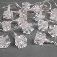 Гирлянда &laquo;Нить&raquo; 5 м с насадками &laquo;Кубики&raquo;, IP20, прозрачная нить, 20 LED, свечение мульти (RG/RB), мигание, 220 В