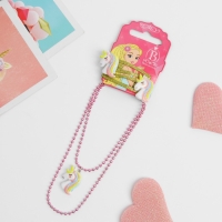 Комплект детский 2 предмета: 2 заколки, кулон &laquo;Единороги&raquo;, цвет розово-золотой