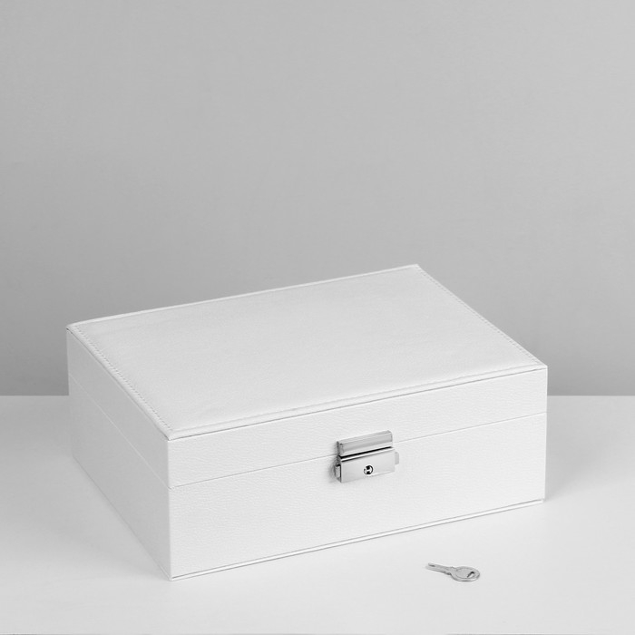 Подставка для украшений &laquo;Шкатулка&raquo; съёмная подставка, 17&times;23&times;8,5 см, цвет белый