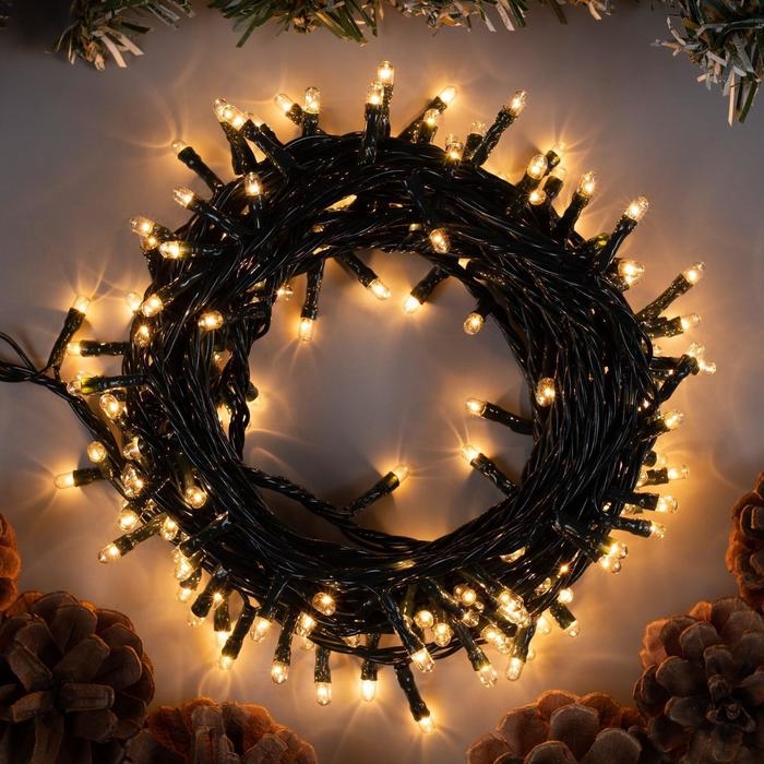 Гирлянда «Нить» 7 м, IP20, тёмная нить, 180 ламп, свечение тёплое белое, 8 режимов, 220 В Гирлянда «Нить» 7 м, IP20, тёмная нить, 180 ламп, свечение тёплое белое, 8 режимов, 220 В