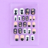 Детские накладные ногти &laquo;Черный котик&raquo;, 24 шт