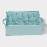 Органайзер для хранения белья &laquo;Комфорт&raquo;, 18 ячеек, 35&times;24&times;13 см, цвет бирюзовый