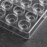 Форма для конфет и шоколада KONFINETTA &laquo;Тоффи. Круг&raquo;, 27,5&times;17,5&times;2,5 см, 21 ячейка 2,5&times;1,5 см, цвет прозрачный