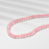 Бусины на нити шар №4 &laquo;Кварц розовый&raquo;, 90 бусин