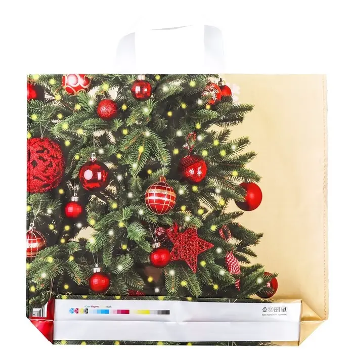 Пакет "Мерцание", полиэтиленовый с петлевой ручкой, 38х34 см, 70 мкм