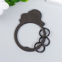 Брелок-ключница металл "Голубой слонёнок лежит" эмаль 5,5х4,2 см