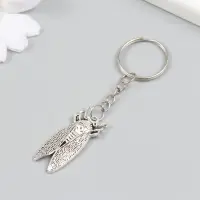 Брелок металл "Цикада" серебро 1,5х3,6 см