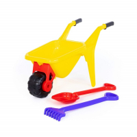 Песочный набор: тачка &laquo;Садовод&raquo;, лопата большая, грабли большие, цвета МИКС