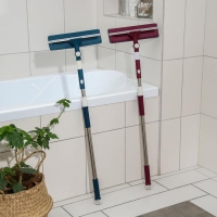 Окномойка с насадкой из микрофибры Доляна, фиксатор, стальная телескопическая ручка, 27&times;8&times;86(126) см, цвет МИКС