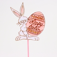 Шпажки &laquo;Пасхальный кролик&raquo;, цвет розовый