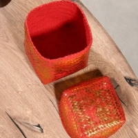 Корзинка плетеная "Голден" 16х16х23 см, розовый