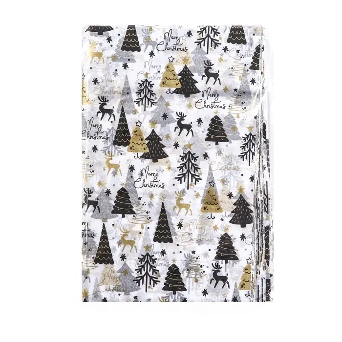 Бумага упаковочная тишью, новогодняя упаковка &laquo;Оленята&raquo;,50&times;65 см