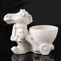 Фигурное кашпо "Лошадь с тележкой" 10х10х6 см