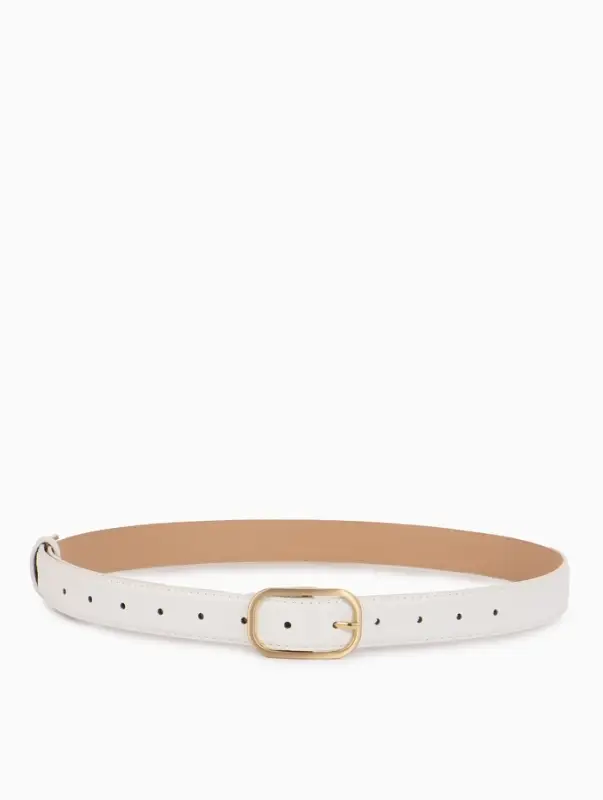 Ремень жен 05-01-01-01, Июнь2512, 3*0,3*110 см, без винта, пряж золото, 1 прокол, белый