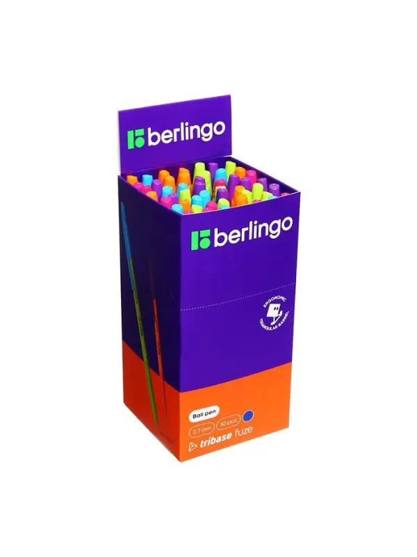 Ручка шариковая Berlingo Tribase Fuze, узел 0.7 мм, чернила синие, МИКС