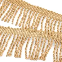 Бахрома жгут, 6,5 см, 20 м&plusmn;0.5, цвет золотой