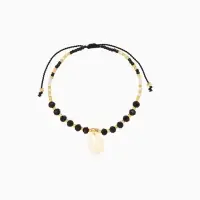 Браслет "Лила" длина 16 см, цв. чёрный, золотистый