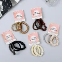 Резинка для волос "Милена" (набор 3 шт) жатка пружинка, 4 см, микс