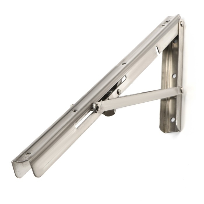 Кронштейн складной для столов и полок ТУНДРА, 2 шт., длина 450 мм, нержавеющая сталь
