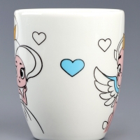 Роспись кружки красками - частичное заполнение "Прекрасная принцесса"