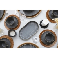 Блюдо фарфоровое овальное Magistro Urban, 260 мл, 18&times;9,8&times;2,5 см, цвет серый