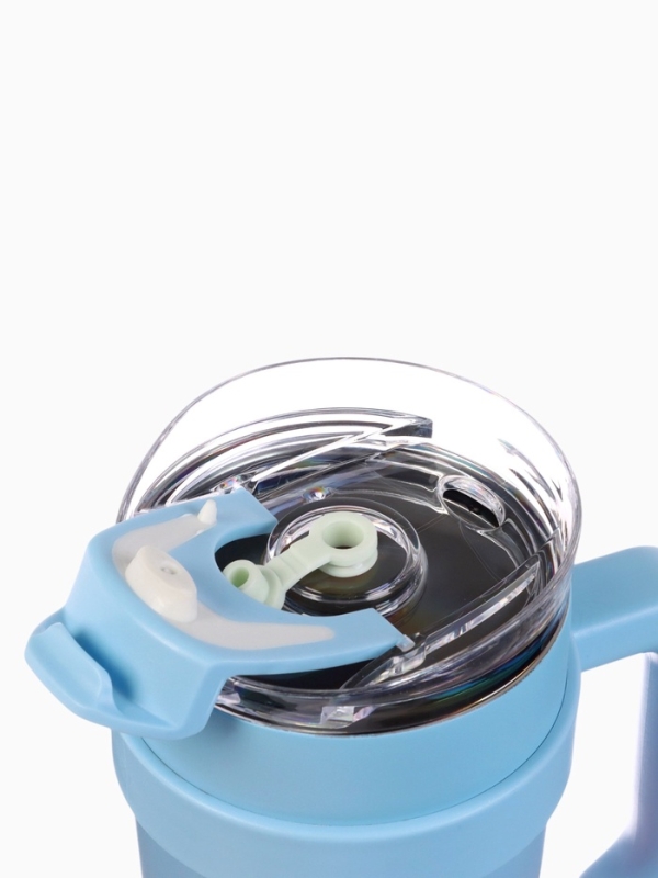 Термокружка с трубочкой 900 мл, сохраняет тепло 6 ч